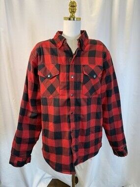 NBT Clothing Motorcycle Flannel Black Plaid Padded Mens Size XL